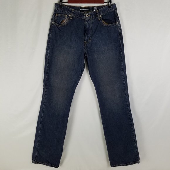 Express Jeans Juniors Size 9 Long High Rise Bootcut Dark Wash Blue Denim 30x32.5 - Picture 1 of 14